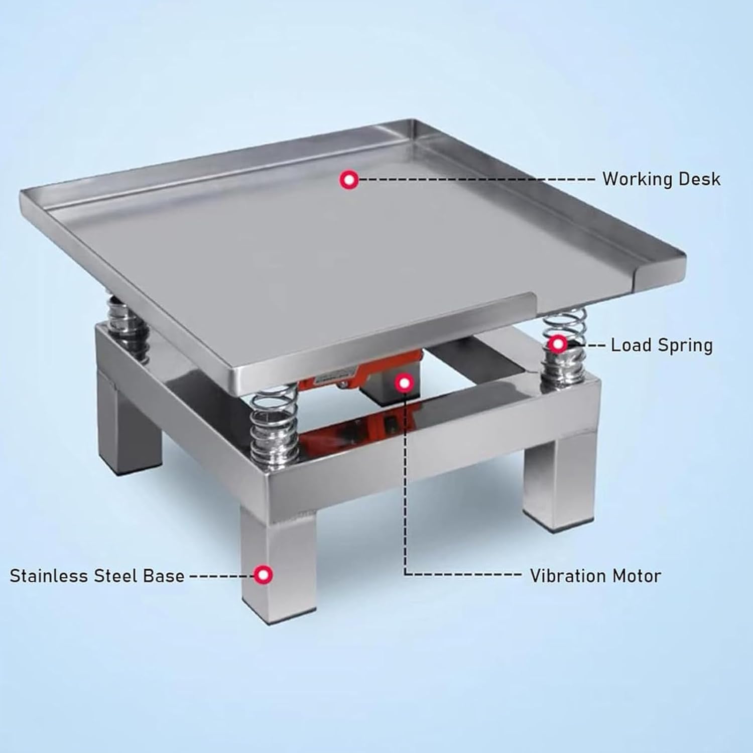 Pequeña mesa vibratoria de hormigón, agitador de hormigón, bloque de prueba de banco de pruebas de vibración, plataforma de vibración de acero inoxidable, mini mesa de vibración de 3000 rpm, mesa