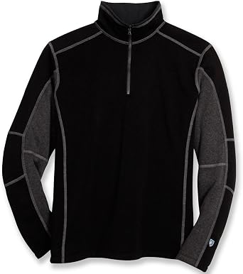 Kuhl Men's Revel 1/4 Zip Black/Steel Sweater XL