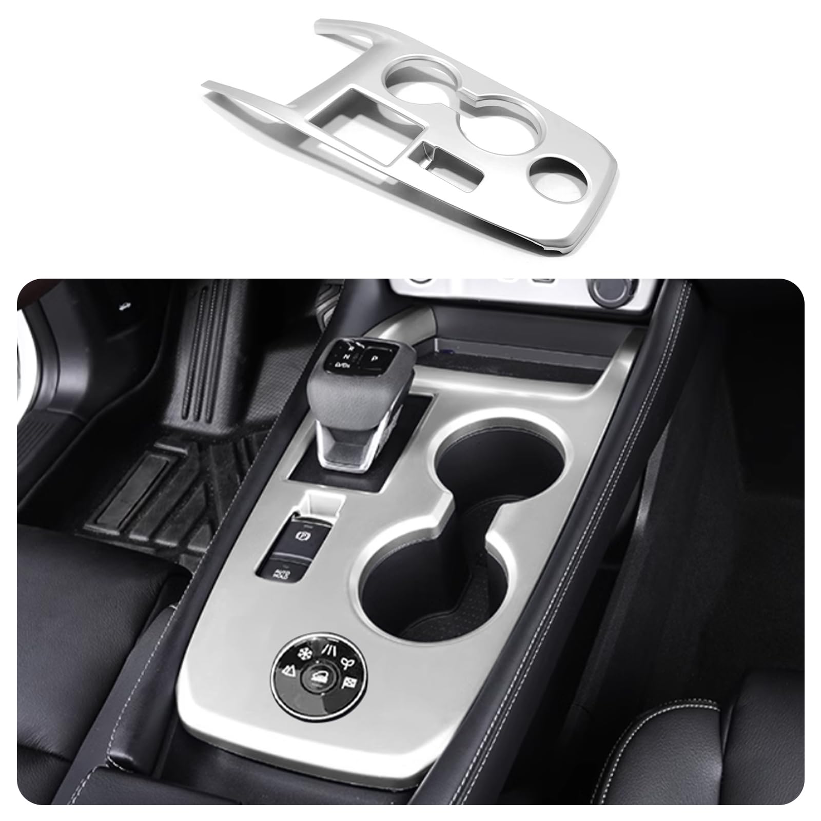Panel de consola para Nissan Rogue 2021-2024, mejora tus viajes con este marco plata mate