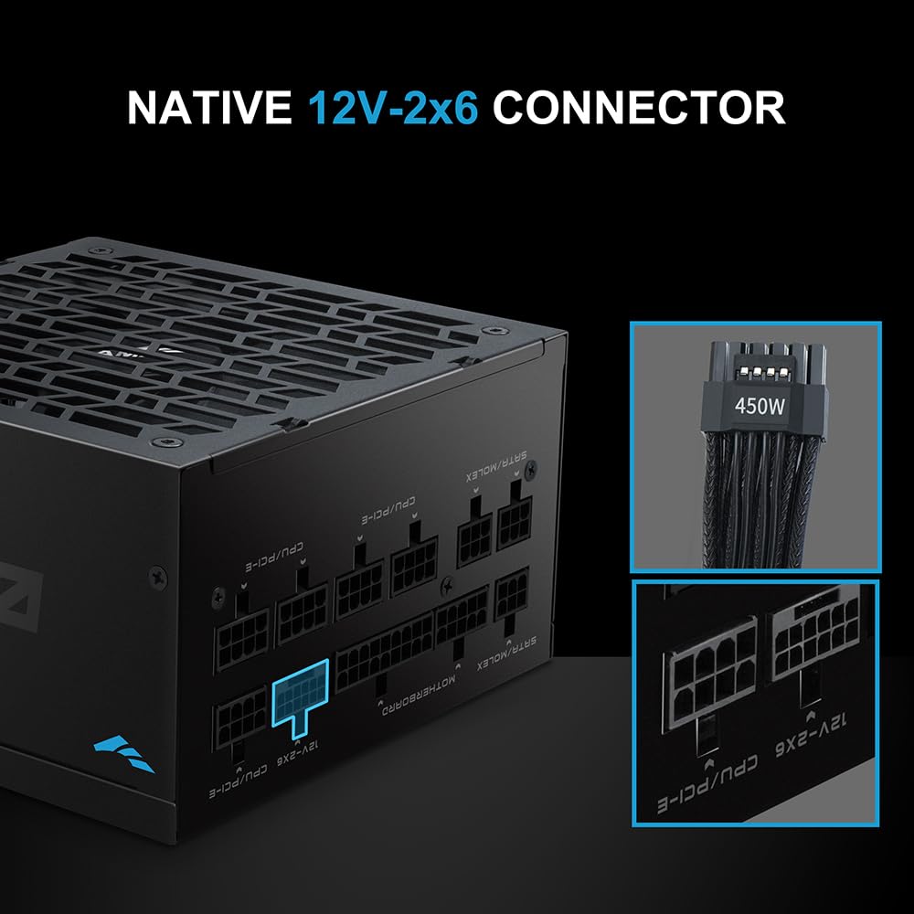 SAMA G850 Alimentatore – 850W Full Modulare,80 PLUS Gold, Compatibile ATX 3.1 & PCIe 5.1, Condensatori Giapponesi, Ventola FDB 150 mm, Supporto GPU RTX Serie 50/40 - Nero