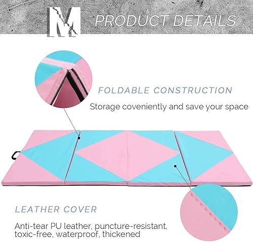 Miniatura 4 de Omelaza Colchoneta de gimnasia de 6 x 2 x 1.5 pulgadas4 x 8 x 2 pulgadas4 x 10 x 2 pulgadas, esterilla de ejercicio gruesa o vaso octogonal,