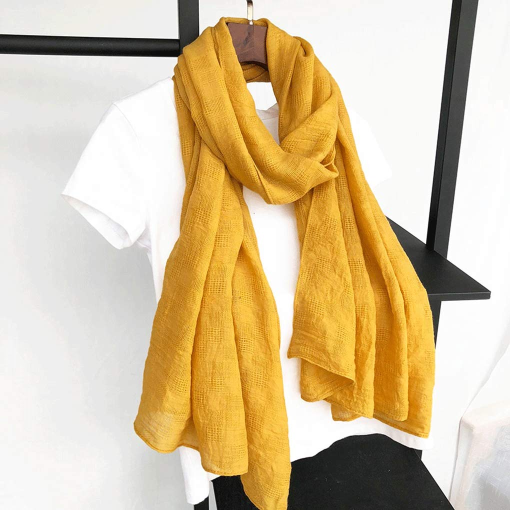 Bufanda Mujer Primavera y otoño Algodón y lino Versión coreana larga del color sólido Verano salvaje Bufanda de seda fina Chal Bufanda de doble uso Púrpura
