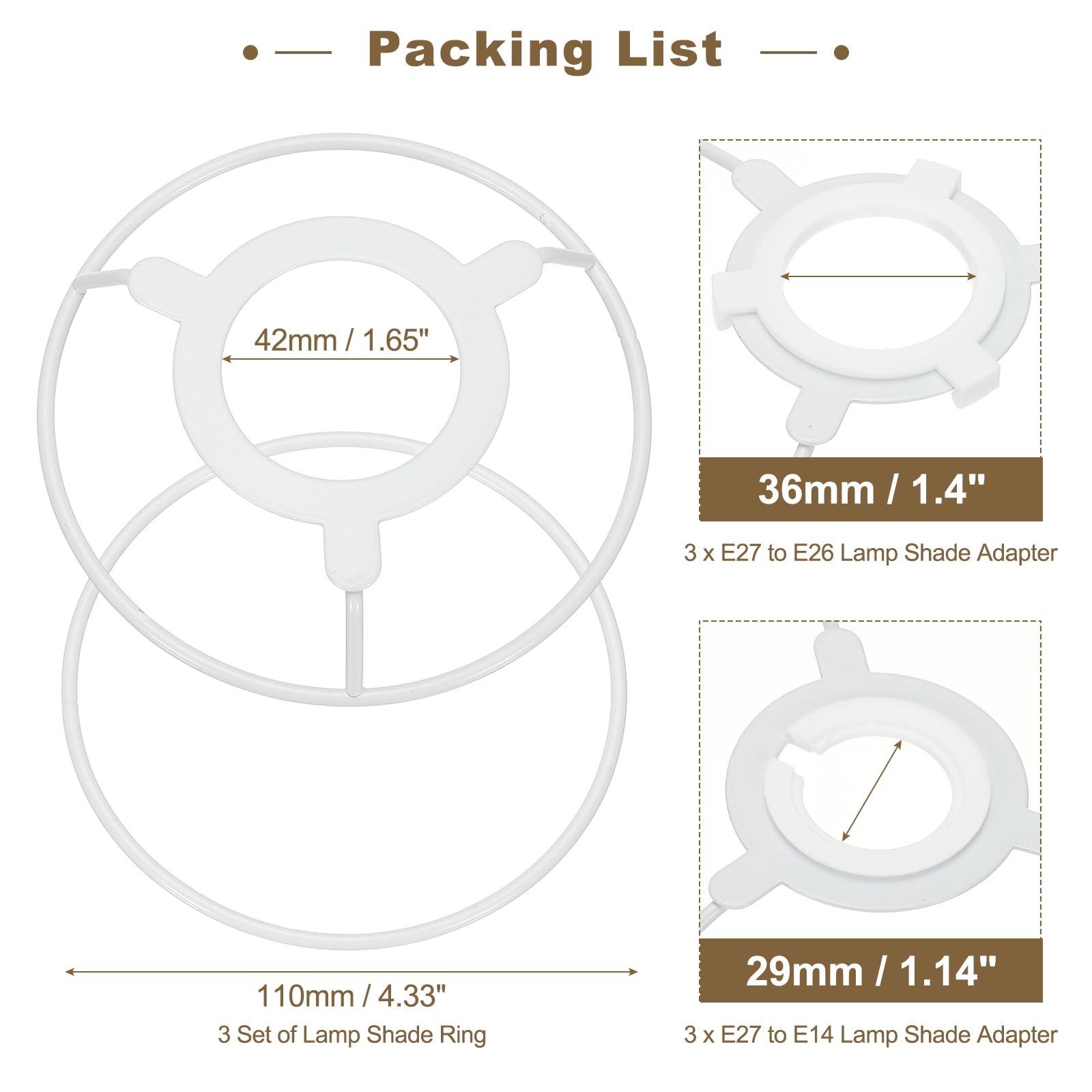 PATIKIL 4.3 Inch Lamp Shade Ring - Image 2