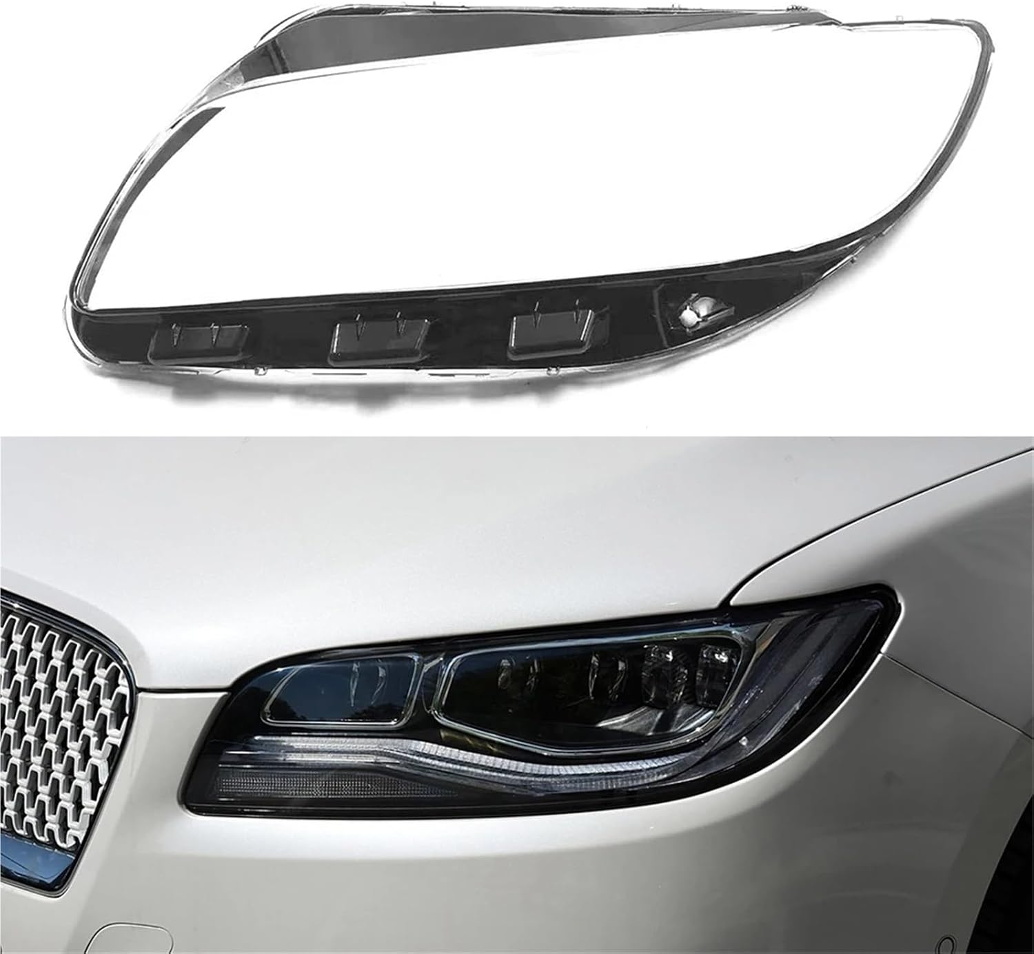 Front Headlight Cover Lens Plexiglass Compatible for Lincoln MKZ 2017 2018 2019 2020 2021 Headlamp Transparent Shell Lampshade Lamp Shade(1Piece Left Side)