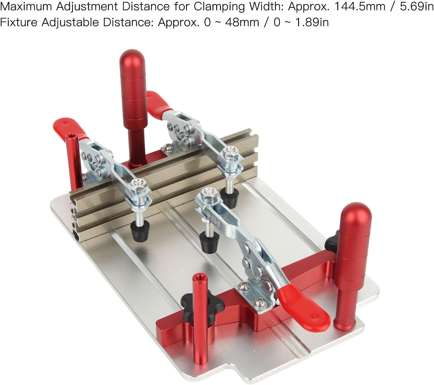 WALFRONT Coping Sled Router Table, Lightweight Aluminum Alloy Woodworking Guide with Clear Dust Board, Adjustable Fixture for Precision Cutting Furniture and Cabinets