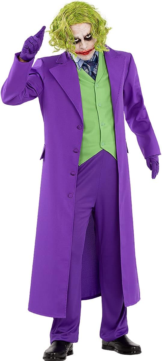 Funidelia | Joker Costume - The Dark Knight for Men Superheroes, DC Comics Villains - Adult Costume and Fun Accessories for Parties, Carnival and Halloween - Size 3XL - Purple