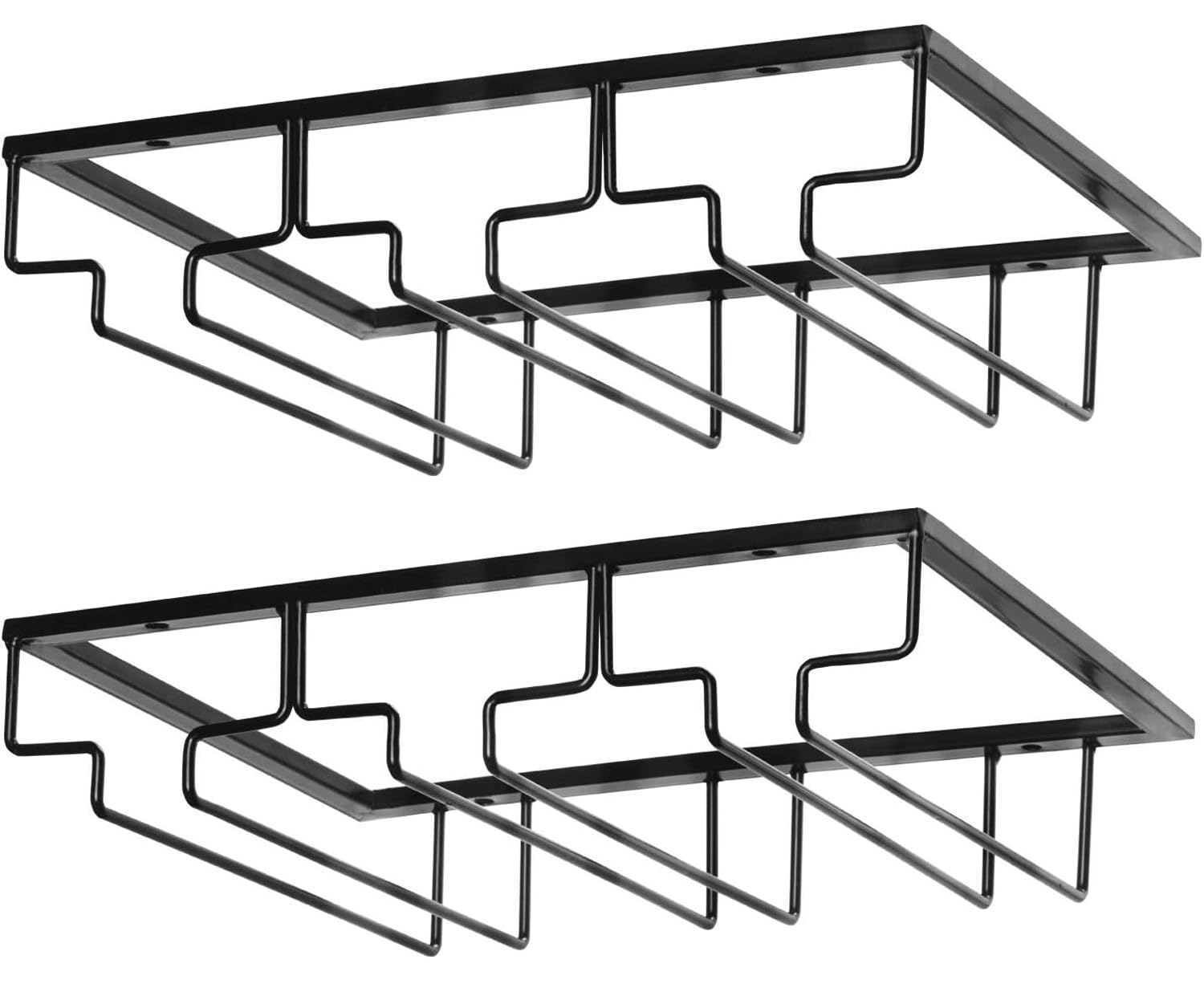 2 Piezas Soporte para Copas de Vino, Estante de Vino Colgante 3 Filas Soportes para Copas de Vino Estante para Copas de Vino de Hierro, Colgador de Copas para Familia, Restaurante, Hotel Bar