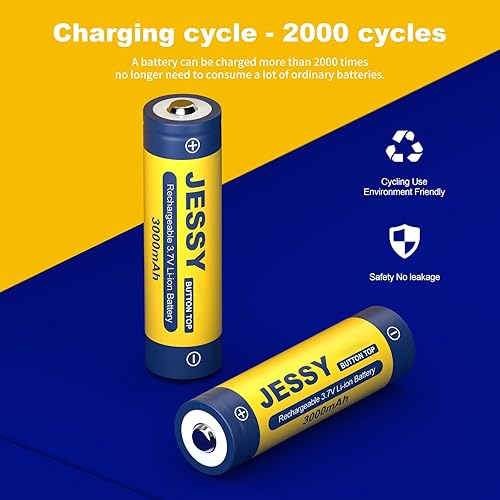Miniatura 3 de JESSY Batería recargable 18650 3.7 voltios 18650 batería botón superior 3000mAh alta capacidad 18650 baterías para linternas, faro 2