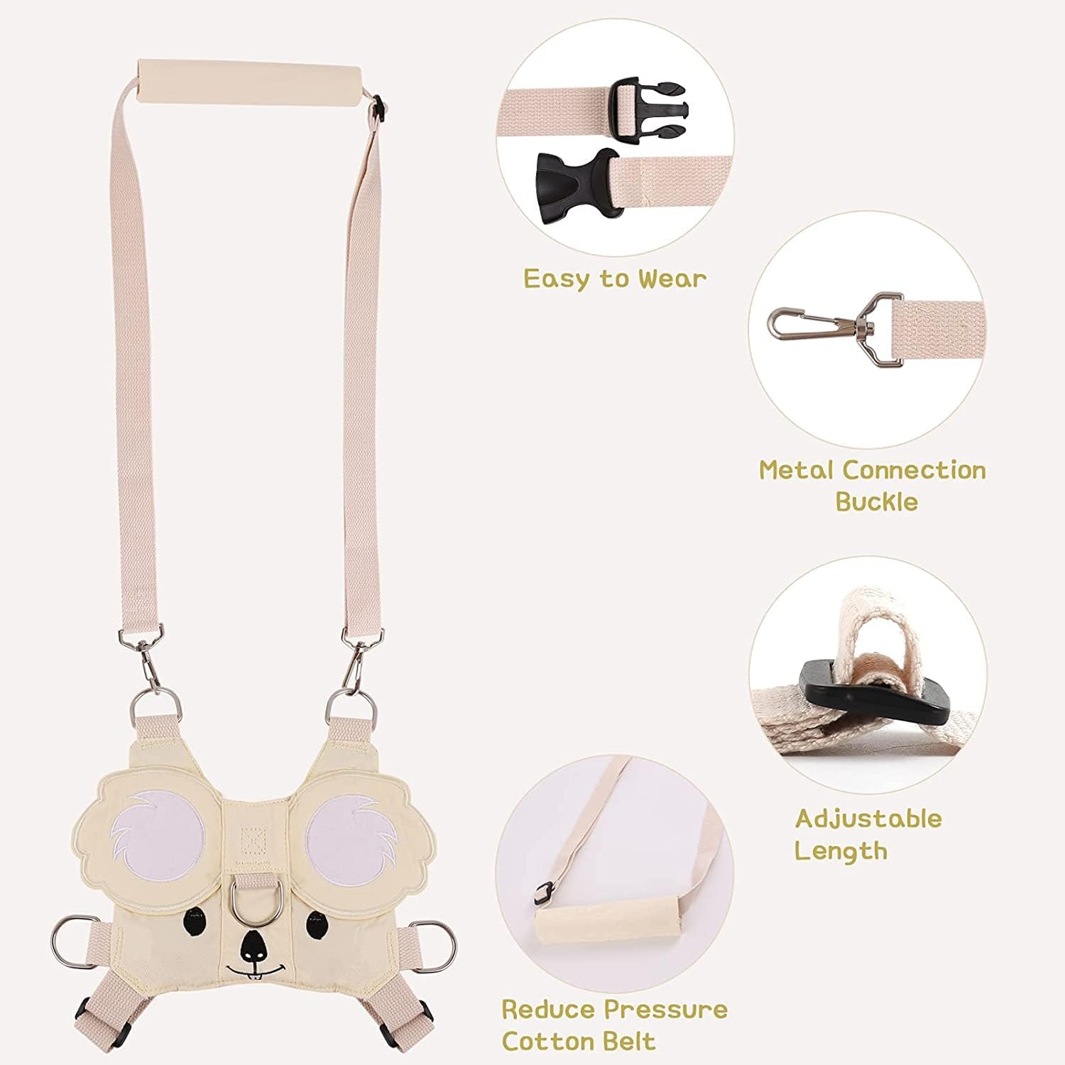 Guinzaglio per Bambini 3 in 1 Koala Braccialetto Antismarrimento con Serratura a Chiave Portatile Anti-Perso Harness 1-6 Anni