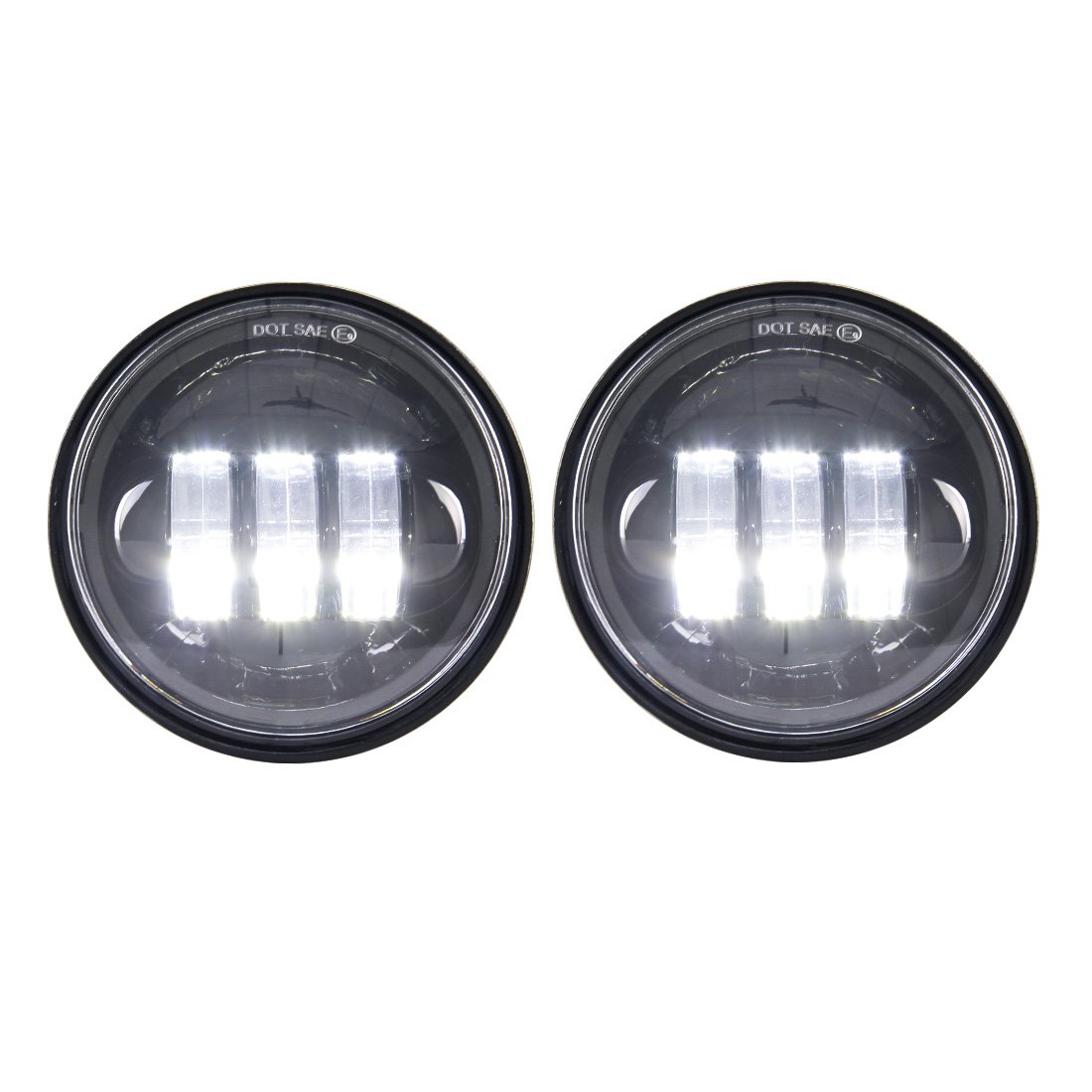 2 pcs Noir 11,4 cm 30 W Noir LED brouillard auxiliaire Phare Moto Passing Fog Light Lampe pour Harley Davidson