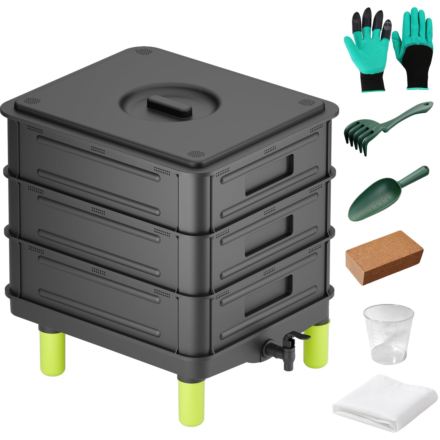 TOP XIAN 3-Layer Worm Composter