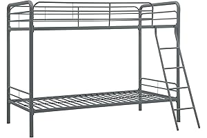 DHP 5417096 Metal Twin over Twin Bunk Bed with Secured Ladder