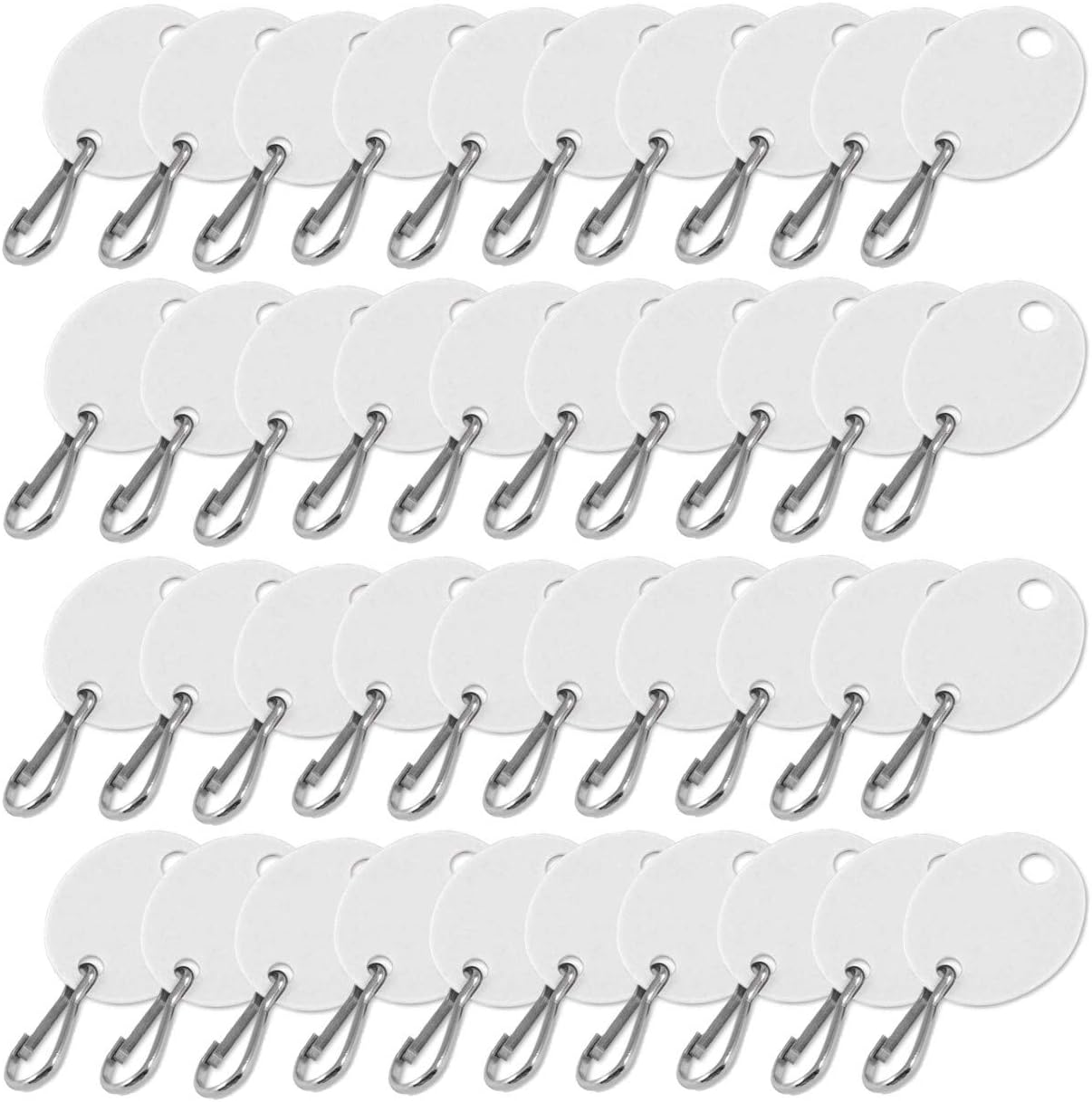Lucky Line Oval Cabinet Key Tag with Hook, White, 100 Blank Tags (25890) : Office Products