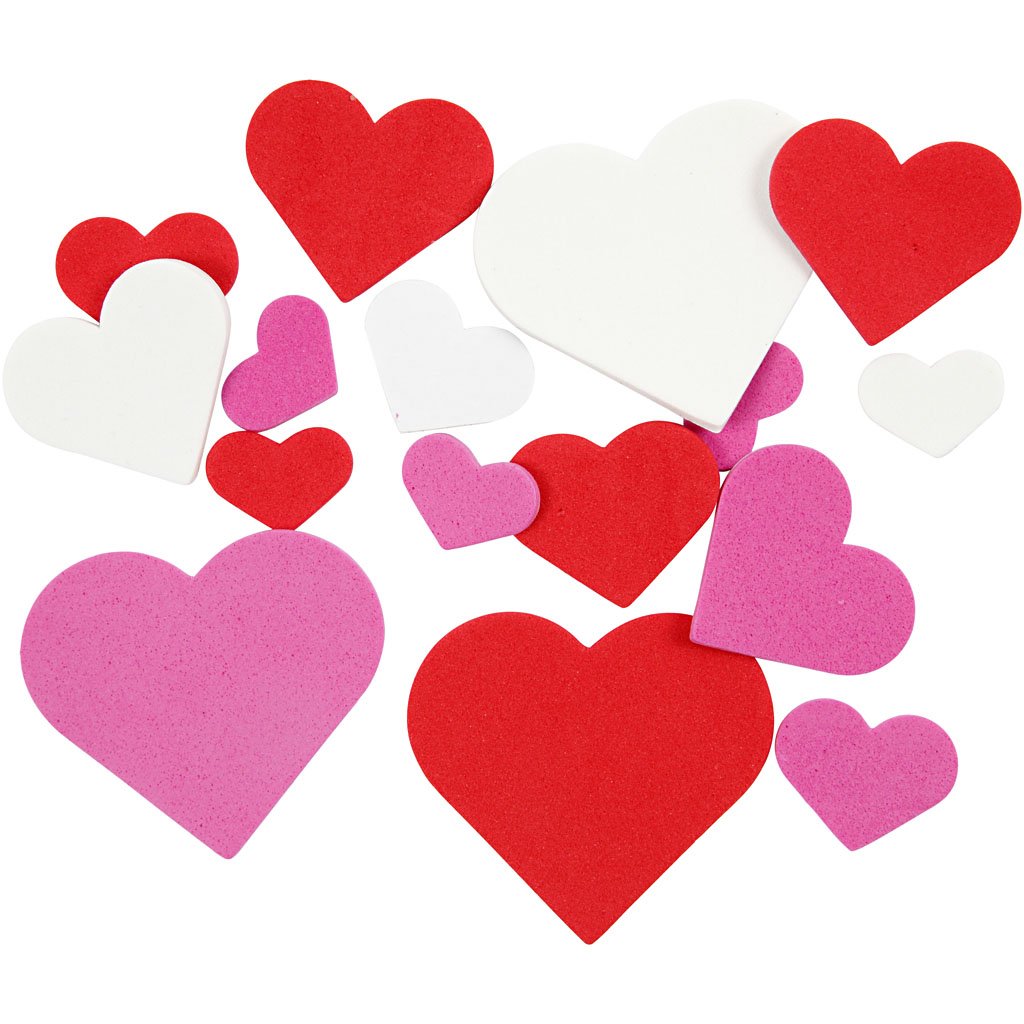 Deco Eva Foam Hearts Assorted Colors Mixed Size Wedding Sticker Decor Kids Craft