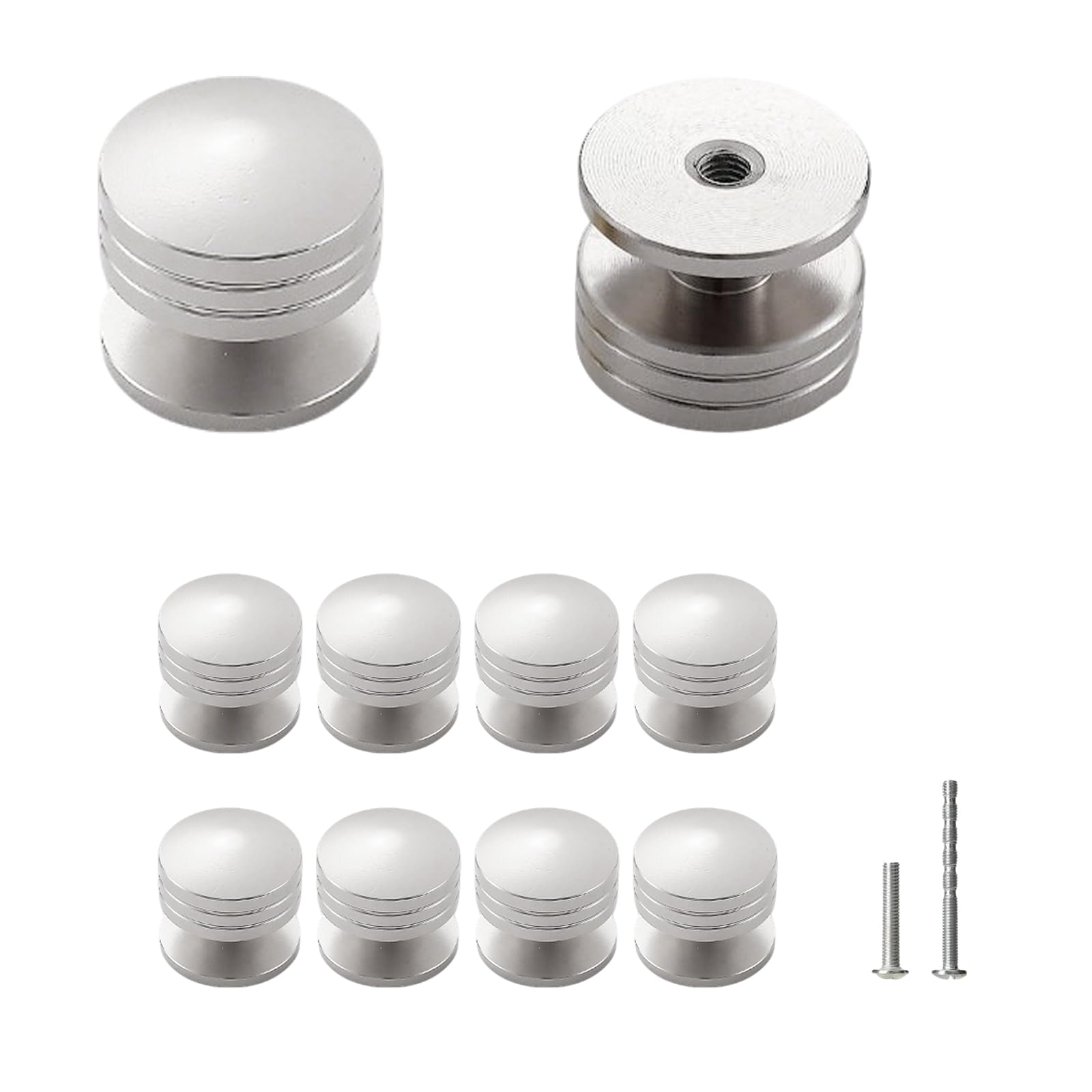 senharvest 10pcs Sliver Cabinet Knobs,Kitchen Door Knobs,Single Hole Cupboard Handles,Modern Drawer Handles for Wardrobe Cabinet Furniture — image 1