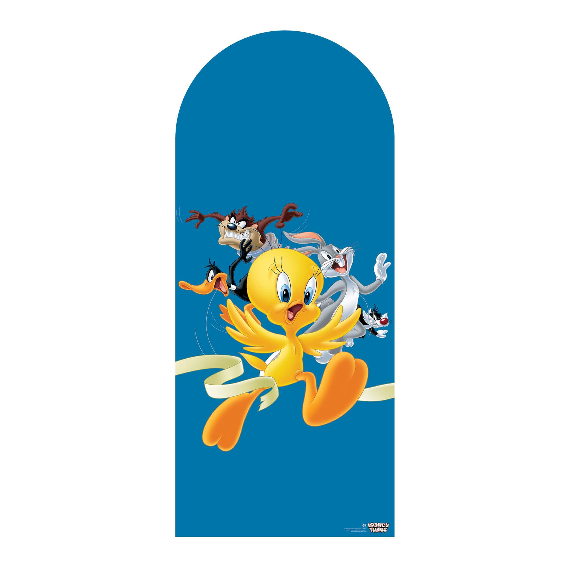 SC4507 Looney Tunes Finish Line Athletics Backdrop Single Cardboard Cut Out Height 185cm