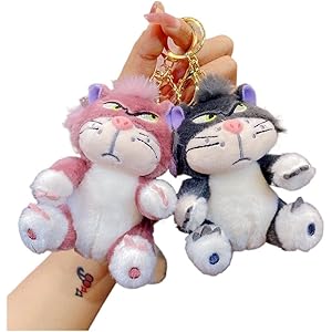 新品タグ付き☆ルシファー&ポムポム♡ぬいぐるみキーホルダー ディズニーストア ルシファー ポムポム ぬいぐるみキーホルダー