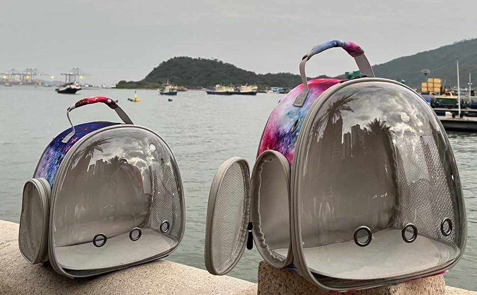 guinea pig carrier backpack bearded dragon backpack reptile lizard clear space capsule bubble astronaut window backpack carrier for bunny hedgehog rabbit hamster galaxy blue