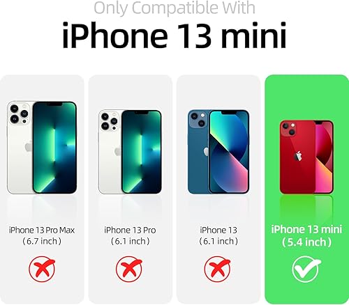 Miniatura 7 de Funda para iPhone 13 Mini, silicona líquida de alta calidad, protección contra caídas de cuerpo completo de grado militar forro de microfibra