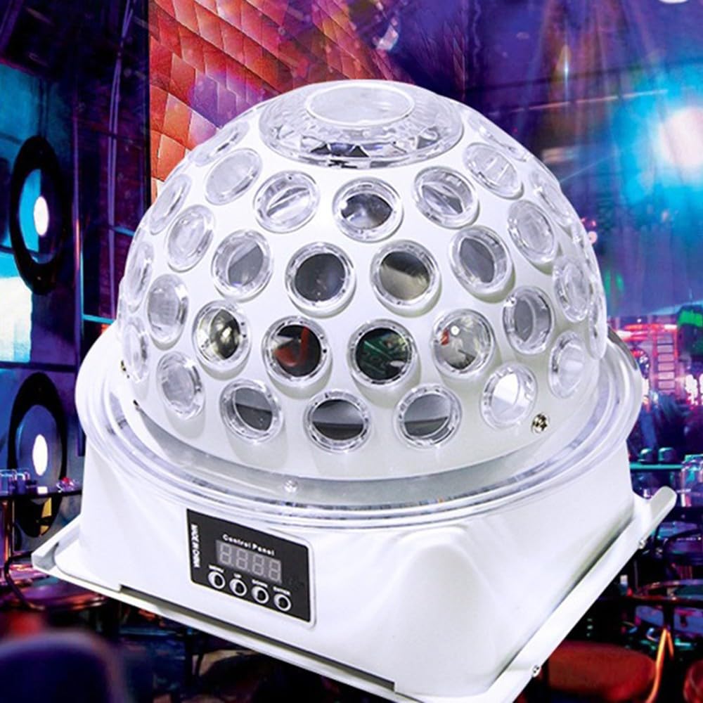 Luz Discoteca Giratoria, Bola Discoteca, Soporte Activado por Sonido/autopropulsado/Control DMX 512 Luces Led Escenario para DJ, Disco Party, Bar Club Nocturno