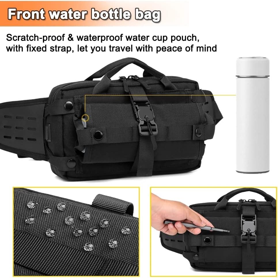 Tactical Men Waist Bag Outdoor Sports Chest Pack Waterproof Shoulder Belt Bag E.DC Crossbody Bags for Hunting Camping Hiking