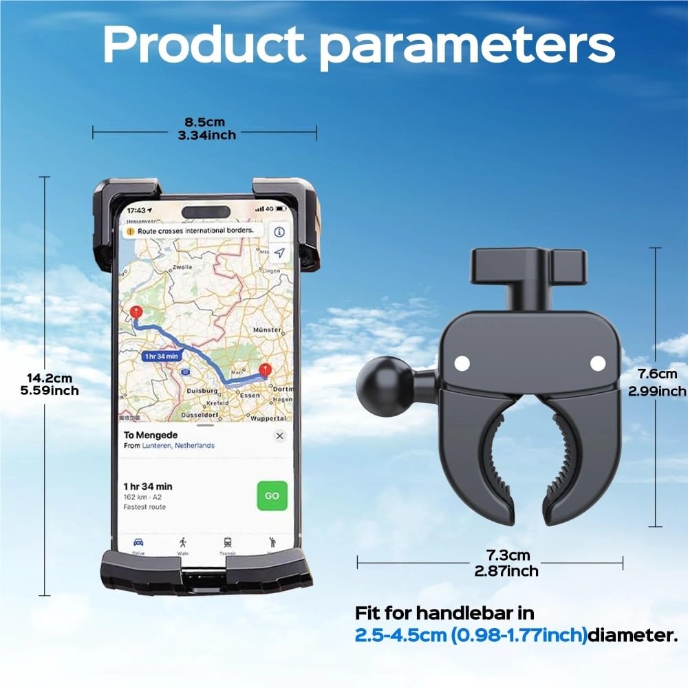 Supporto Telefono Per Moto Doppio Smorzatore Vibrazioni Aggiornamento Per Clip Per Manubrio Accessori Per Ciclismo Per Bici Cellulare