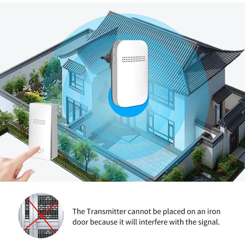 Sonnette extérieure auto-alimentée sans fil et carillon cinétique pour maison
