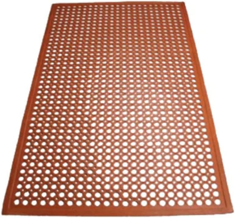 Winco Anti-Fatigue Floor Mat, 3-Feet by 5-Feet by 1/2-Inch, Grease-Resistant Red, Medium