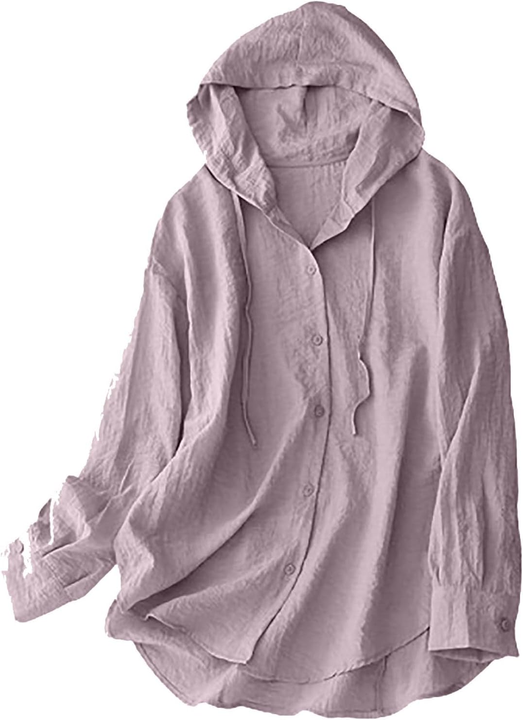 Womens Cotton Linen Hoodies Sun Protection Lightweight Beach Shirt Long Sleeve Button Down Sun Shirts Cover Ups