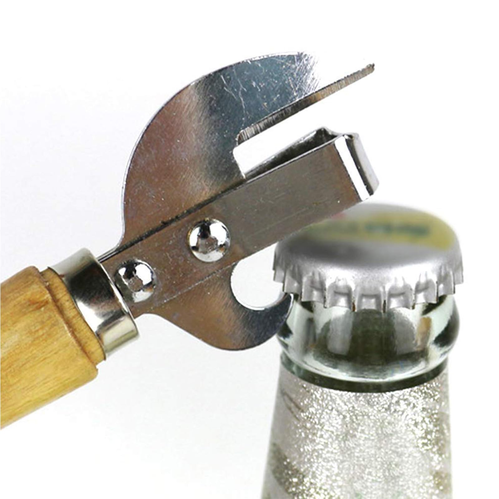 Safe Manual Metal can Side Cut Tin Lid Remover Steel Professional Ergonomic opener with Wood Handle Kitchen Tools - Image 3