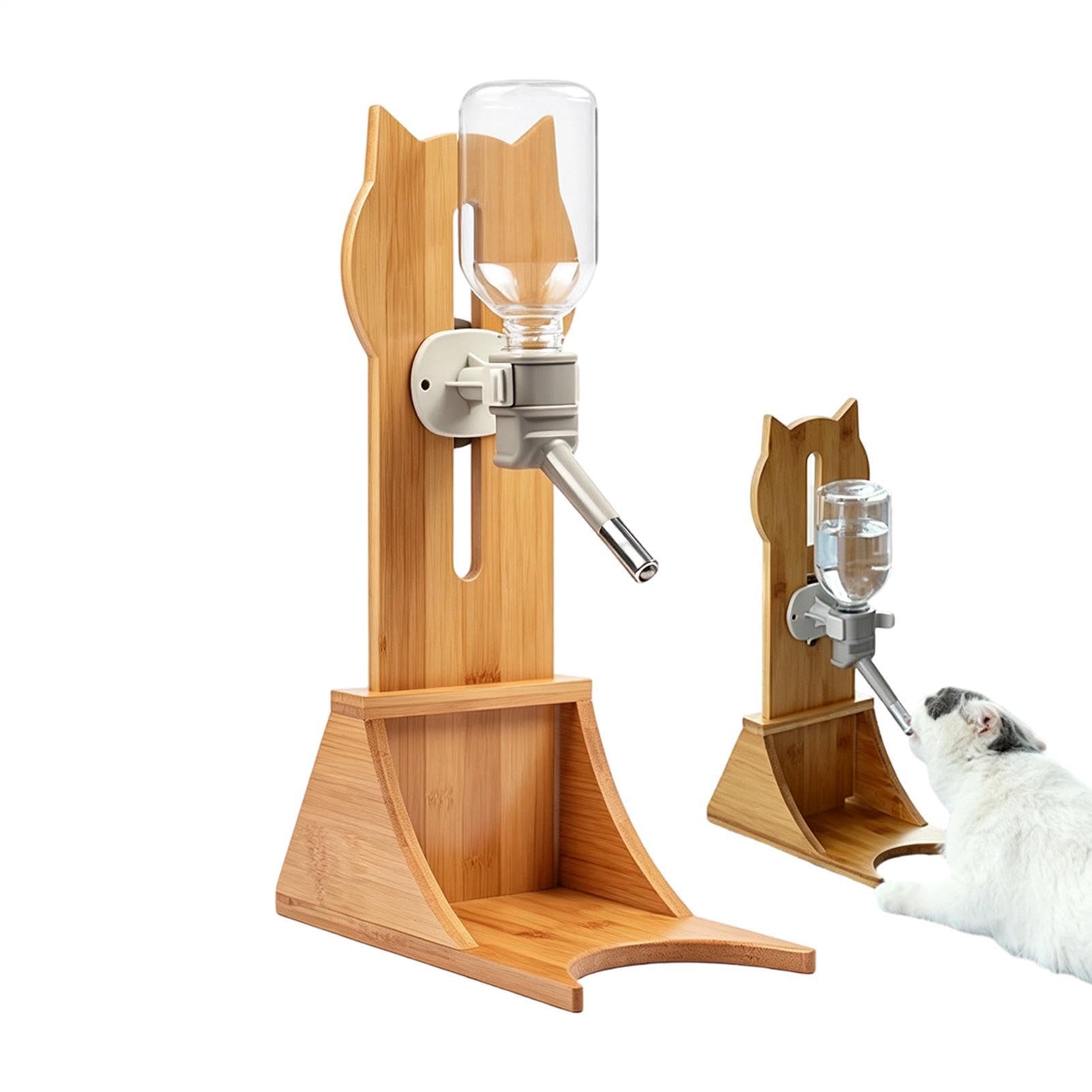 Distributore D'Acqua Per Animali Altezza Regolabile In Legno Senza | Distributore Automatico a Bottiglia d'Acqua per Cani Adatto a Balcone Pet Shop Soggiorno Cuccioli