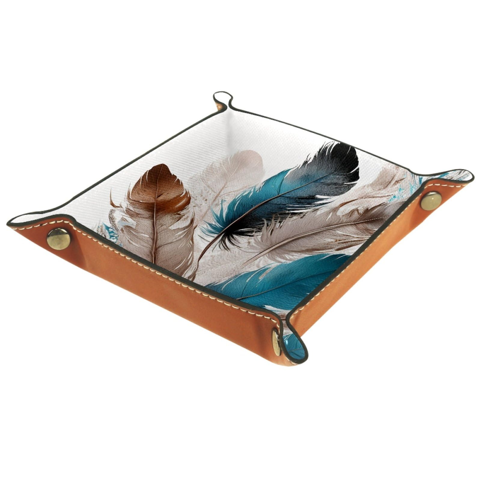 VAPOKF Feather Portable Folding Dice Rolling Tray, Microfiber Leather Dice Holder for Dice Games Like RPG, DND and Other Table Games