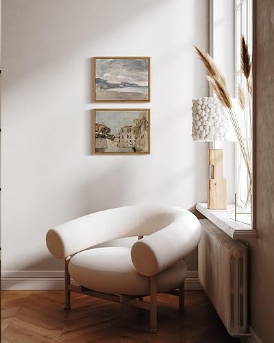 Miniatura 8 de InSimSea Lienzo enmarcado para sala de estar, paisaje urbano clásico, vista de Venecia, otoño, cuadros de decoración rústica para baño, casa de