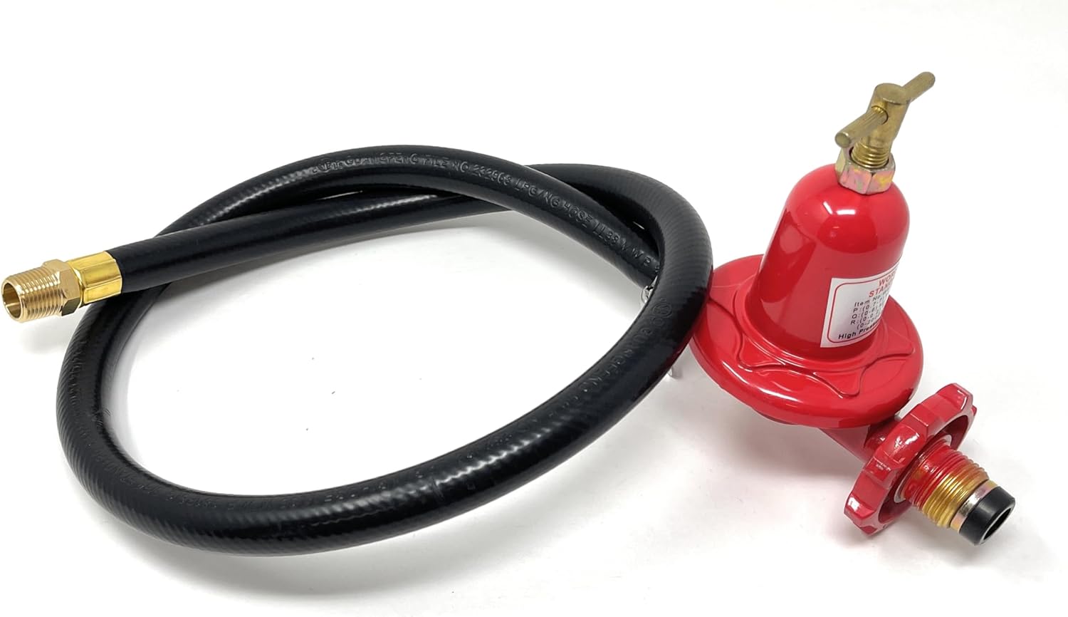 High Pressure Regulator Adjustable 0-40 PSI High Cap with Soft Nose POL x 3/8" Male NPT 6' Hose- Regulador de Alta presion ajustable