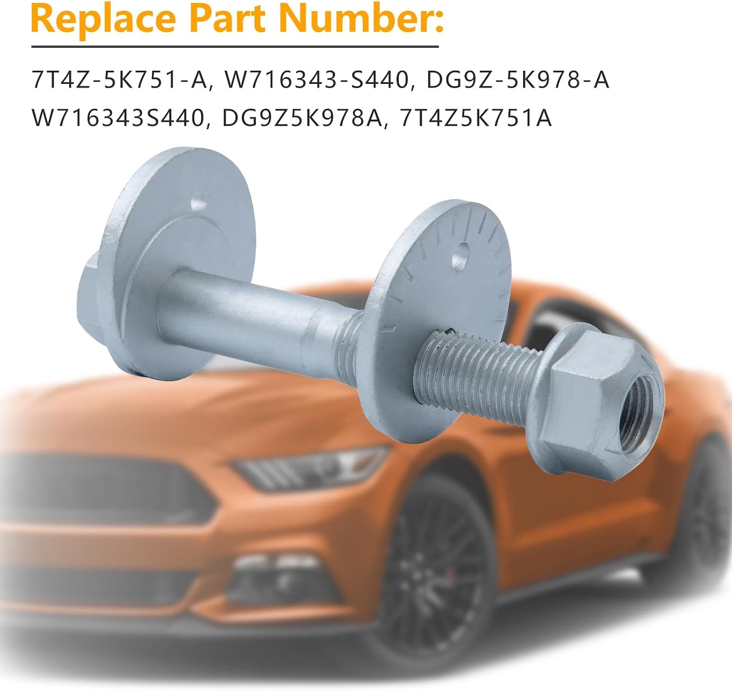 2 Pack DG9Z-5K978-A Rear Camber Adjustment Eccentric Bolt Kit Replacement for Lincoln MKX MKZ Continental 2007-2020 and Ford Edge Fusion Mustang 2007-2024, Replace 7T4Z-5K751-A W716343-S440