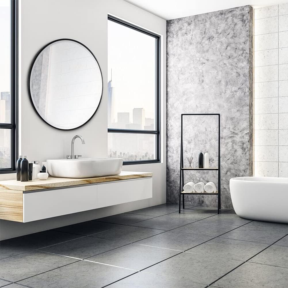 48 inch Round Mirror, Wall Mirror Large Circle Mirror Decor for Bedroom, Washrooms, Living Rooms & Entryway,Black