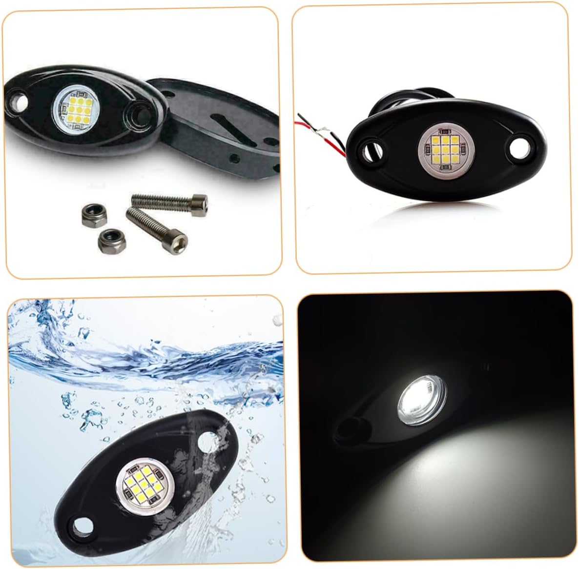 MAGICLULU 4pcs Led Underbody Lights for Cars Lighting Kit Atmosphere Lights for Off-Road Vehicles Sleek Design for Enhanced Visibility and Style