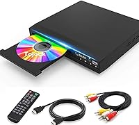 Tojock All-Region HD DVD Player for TV - 1080p Upscaling, USB Media Playback, HDMI & RCA Cables Included