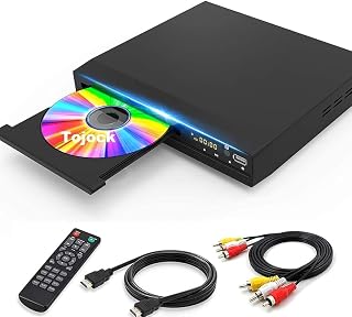 Tojock All-Region HD DVD Player for TV - 1080p Upscaling, USB Media Playback, HDMI & RCA Cables Included