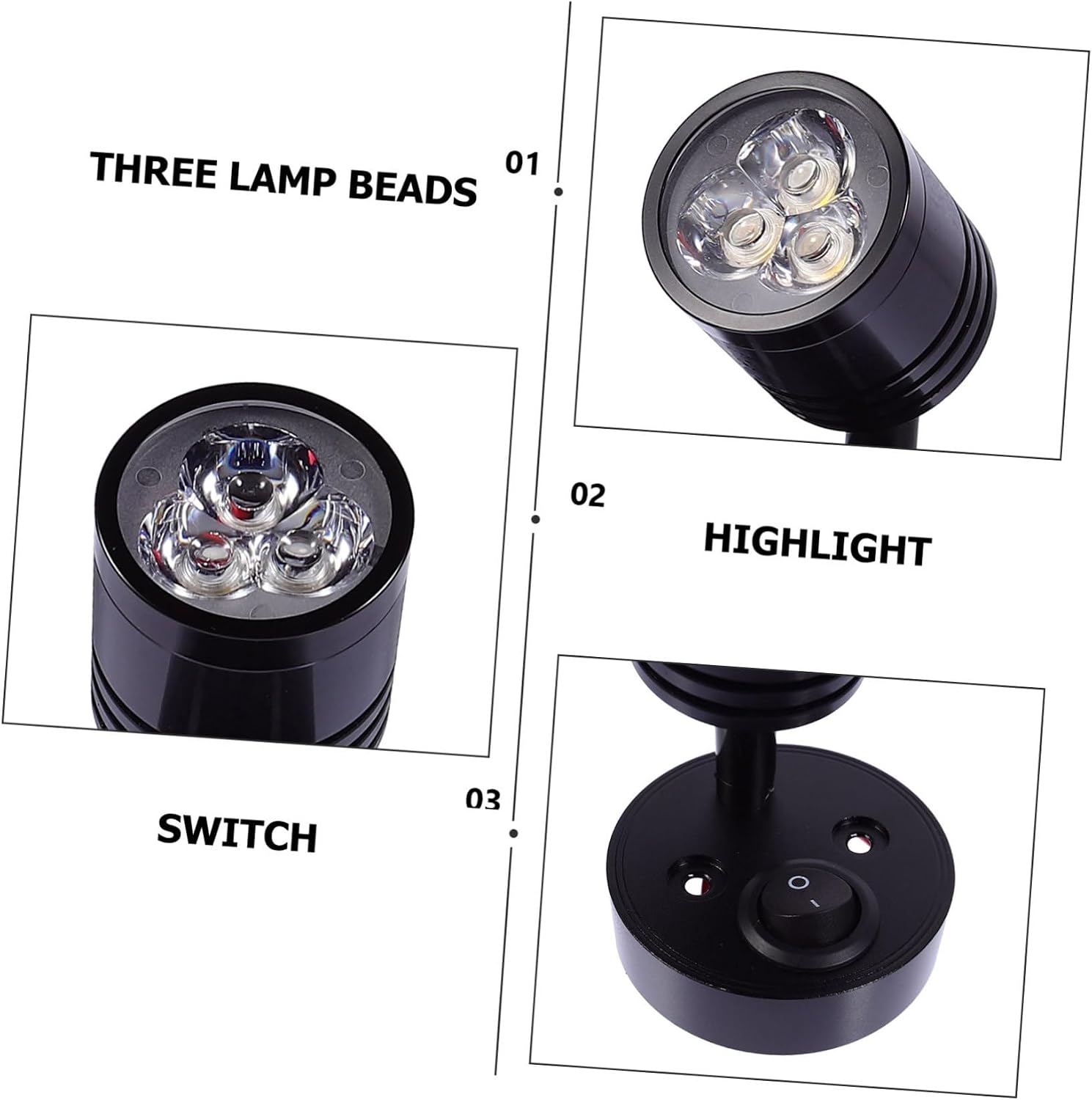 Zerodeko 12V LED Aluminum Ceiling Light for RVs and Yachts Flexible Wall Lamp Universal Fit for Indoor and Outdoor Use