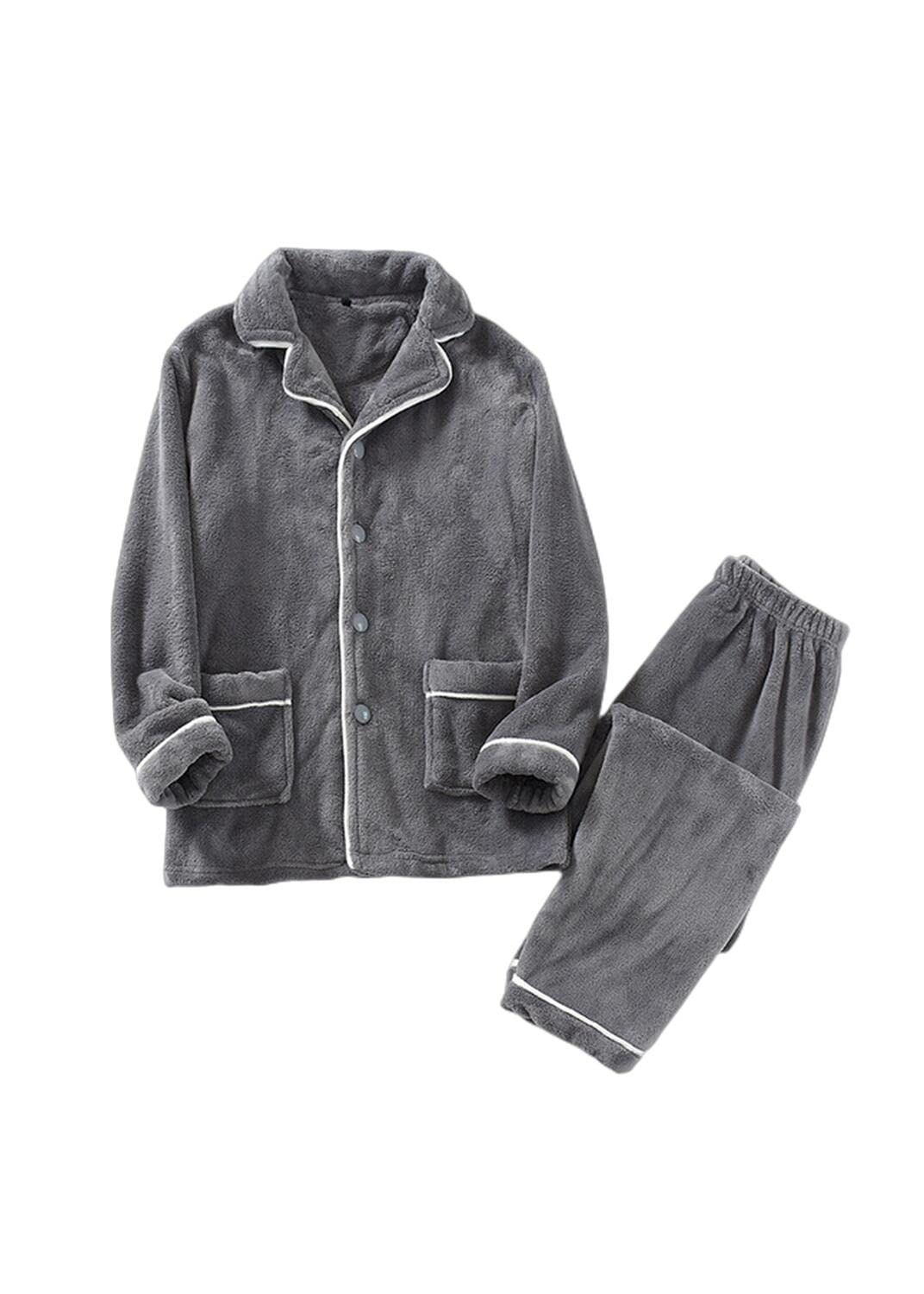 Pigiama da Uomo in Flanella di Pile Corallo Nuovo Autumn Inverno Spessi Uomini in Flanella Pigiama Set Pantaloni da Casa Maschile A Maniche Lunghe Calde Termiche