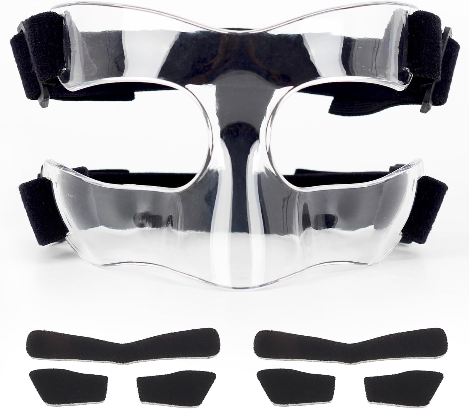 BK01C Nose Guard for Broken Nose, Sports Face Shield Masks with Padding, Adjustable, Breathable, and Clear for Adults and Teenagers, Suitable for Basketball, Soccer, and Other Sports