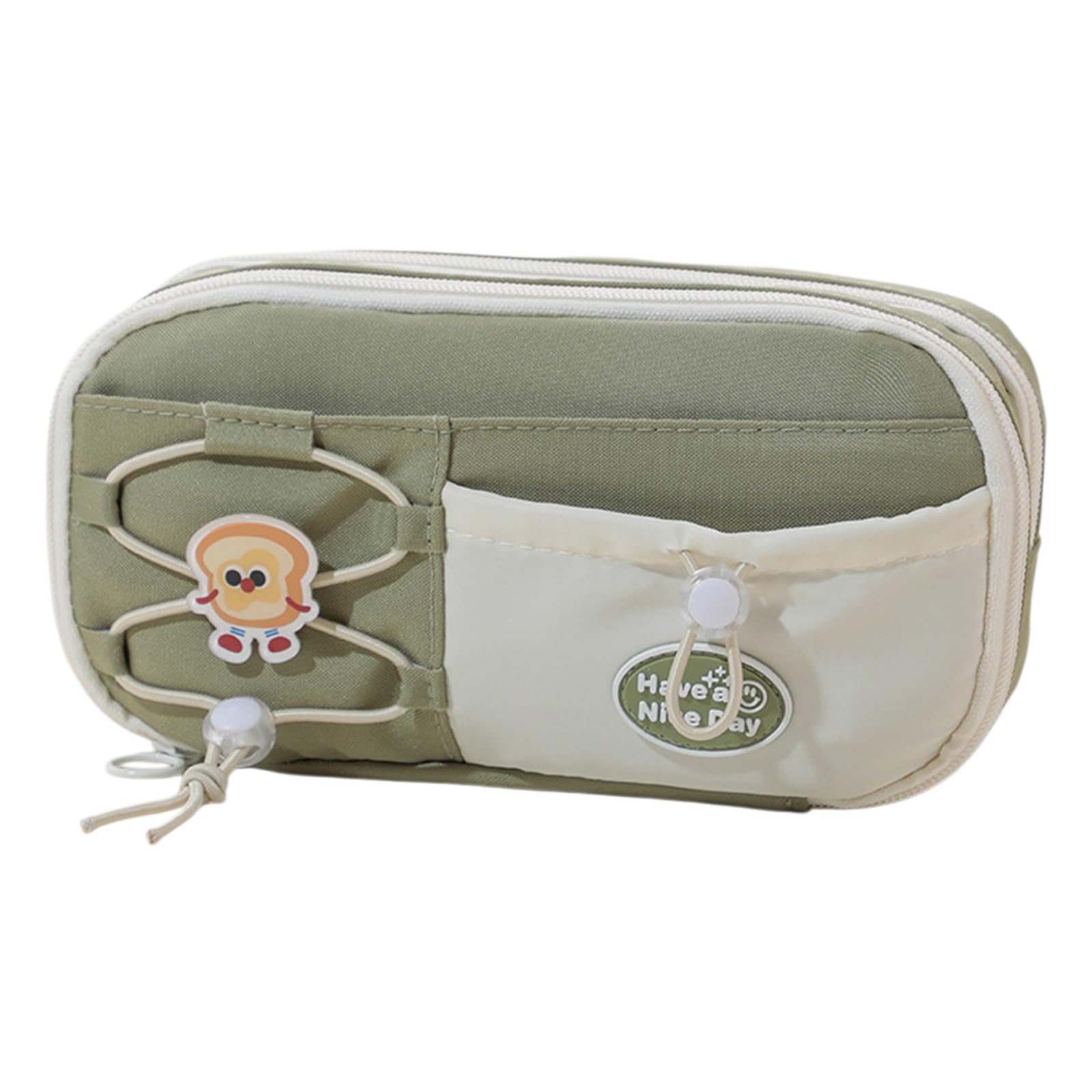 Buxuaaaa Capacity Pen Case 8 Section Polyester Pencil Case Large Pencil Organiser Pouches Travel Cosmetic Bag 23x12x8cm Travel Bag with High Capacity