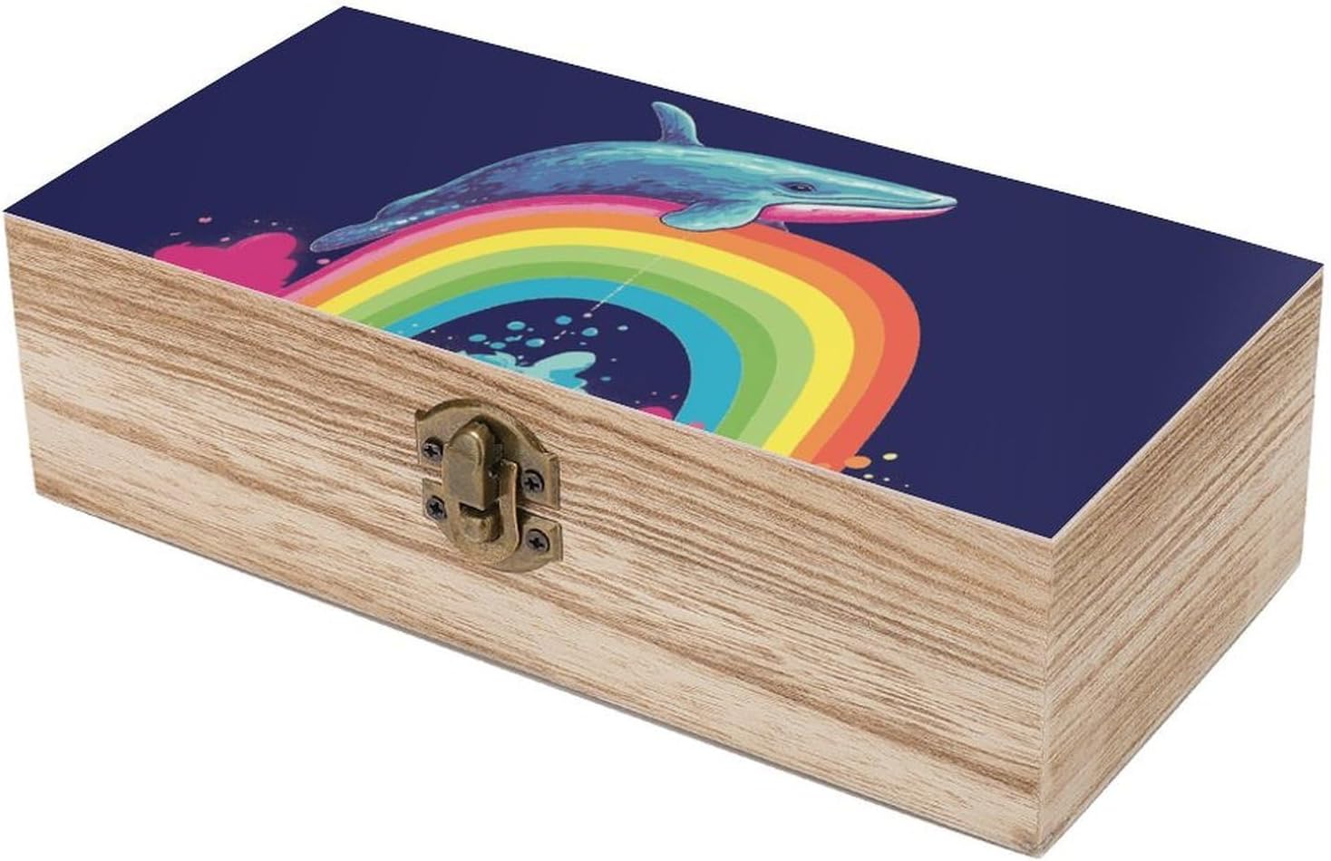 Wooden Storage Box with Hinged Lid Decorative Keepsake Box Jewelry Box