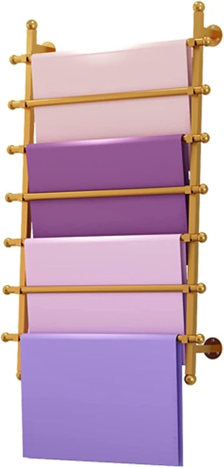 Scarf Display Stand Holder Organizer Display Papers Holder Scarves Rack Wall Mounted, Ribbons Organizers with 7 Removable Cross Bars, Flowers Shop, Hanger Racks for Clothes