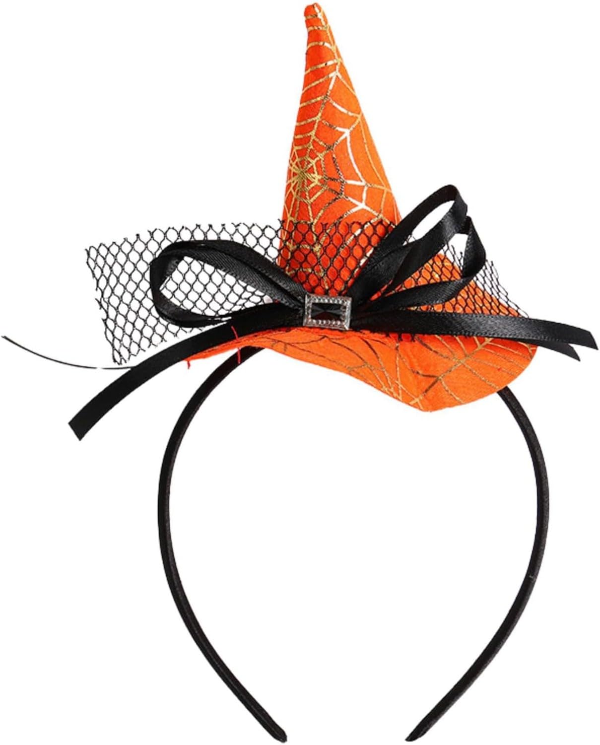 KGAIXN Witch Hat Hairbands Halloween Headbands for Women Women Kids Halloween Hair Hoops Hair Accessories Goth, Orange, M