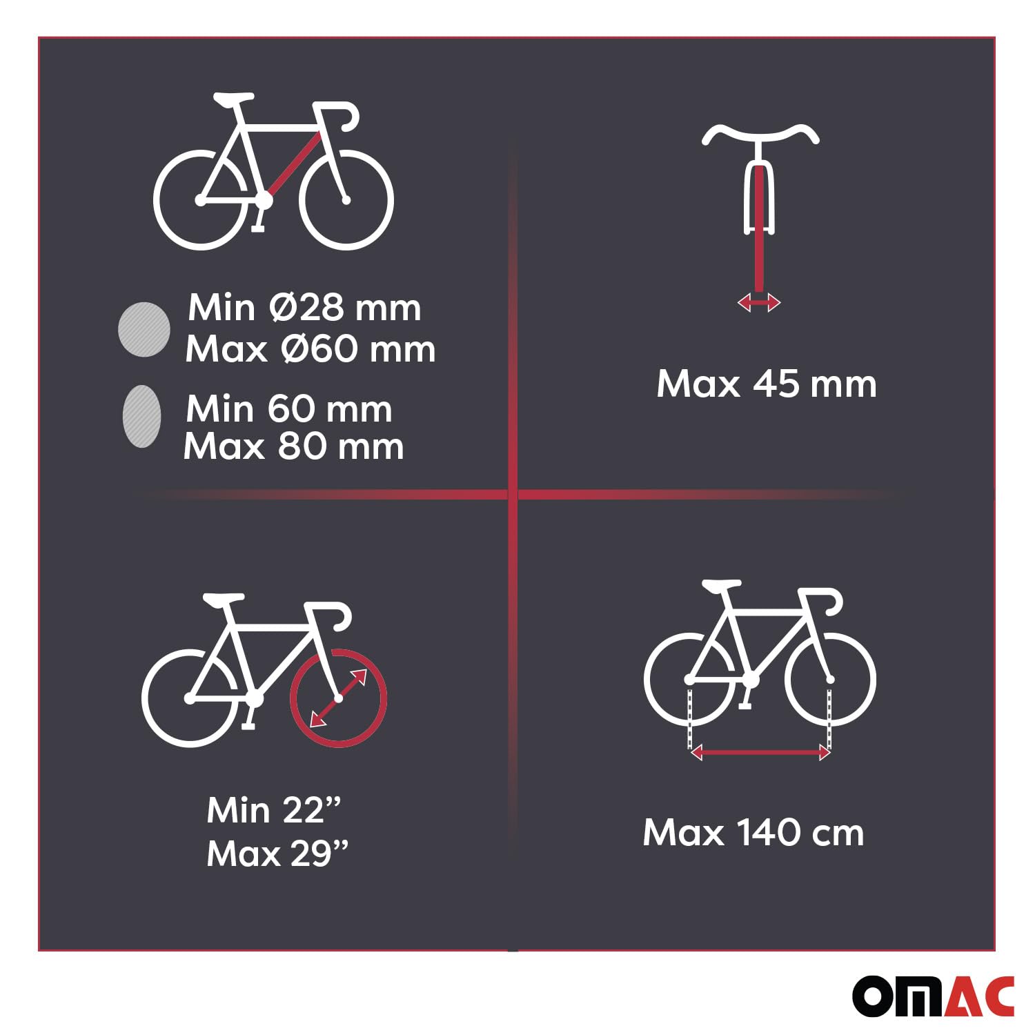 MENABO Bagażnik Rowerowy Huggy Dachfahrradträger kompatybilny z 1 Rower bis 15kg TÜV Stal