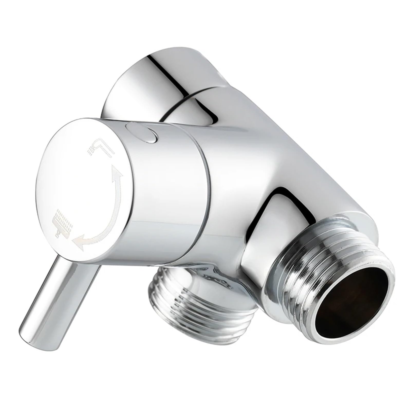 Hose Splitter Brass Shower Arm Adapter G1/2’Diverter Valve for Handheld Head and Fixed for Bathroom(Chrome)
