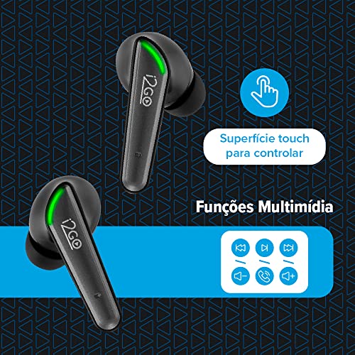Fone De Ouvido Bluetooth Sem Fio TWS Gaming GO i2GO Com Estojo De Carregamento - I2GO PRO