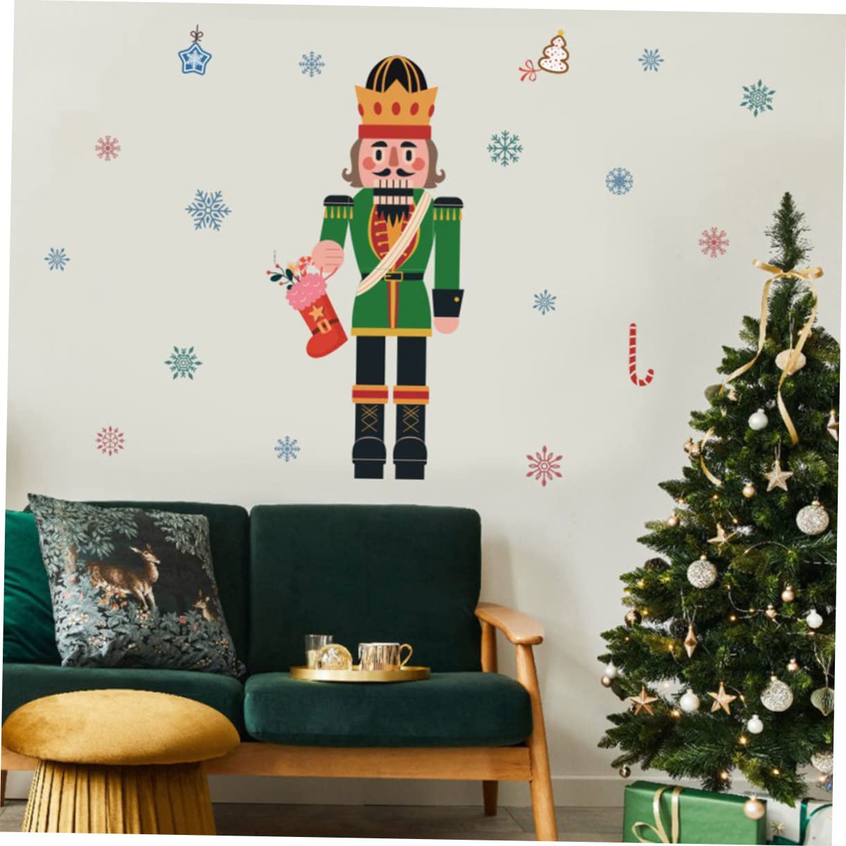 TOPBATHY 4 Blätter Weihnachtsfensteraufkleber Weihnachtliche Kühlschrankdekoration weihnachtsaufkleber kühlschrankaufkleber weihnachtliche fensterbilder weihnachtliche wandaufkleber